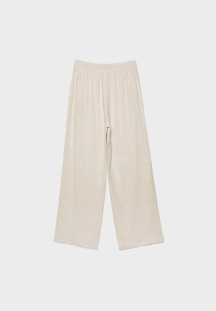 Брюки свободного кроя из смесового льна- Заказать в России