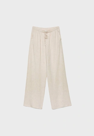 Брюки свободного кроя из смесового льна- Заказать в России
