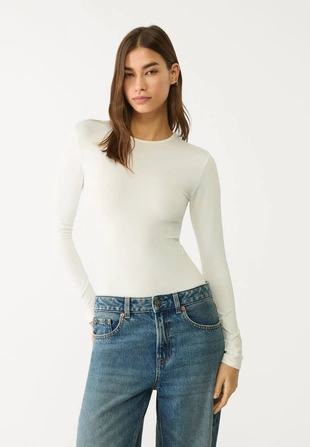 Боди из полиамида с длинными рукавами- Заказать в России