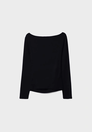 Футболка с длинными рукавами и сборками- Заказать в России