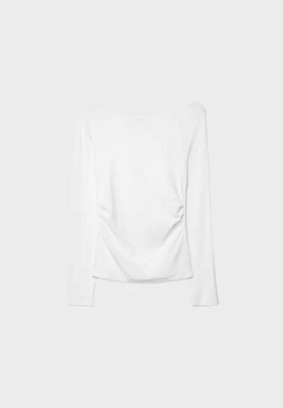 Футболка с длинными рукавами и сборками