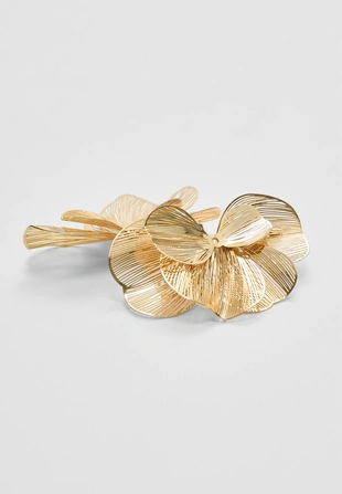 Серьги-веера с цветочной текстурой- Заказать в России